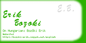 erik bozoki business card