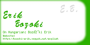 erik bozoki business card